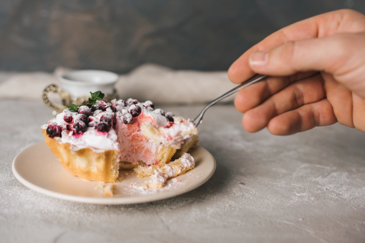 Elegant serving of strawberry shortcake ice cream