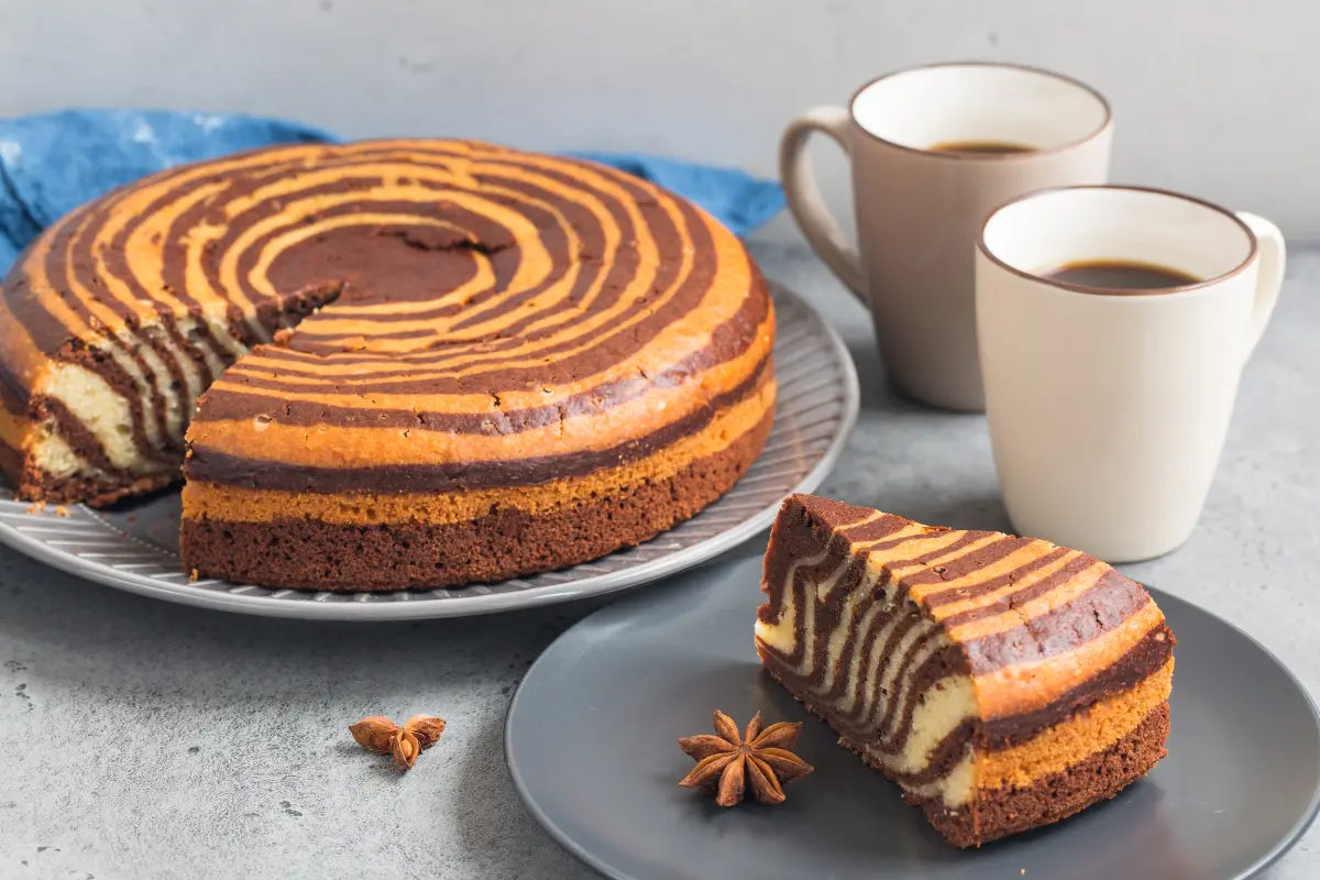 Delicious Zebra Cake on a plate