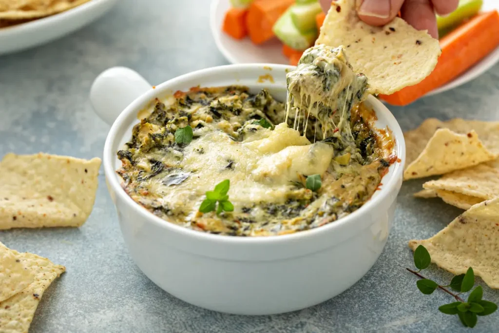 Creamy Knorr Spinach Dip served