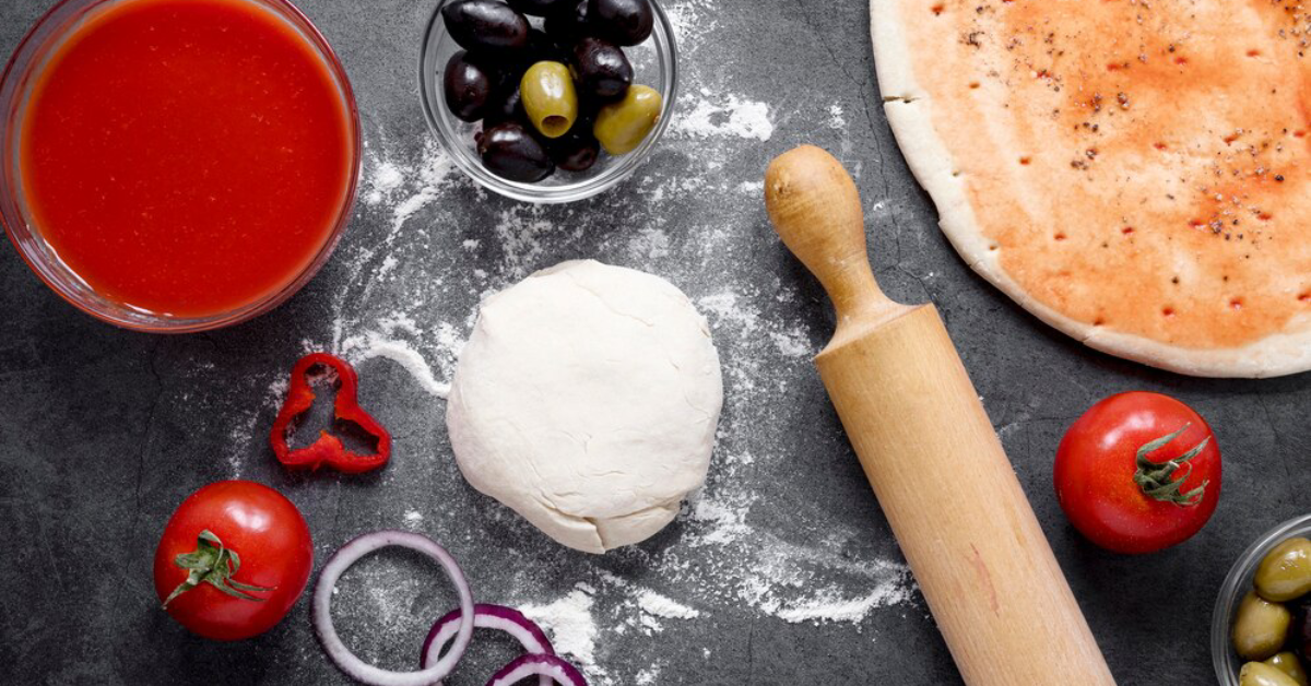 Ingredients for Pomodoro Pizza preparation