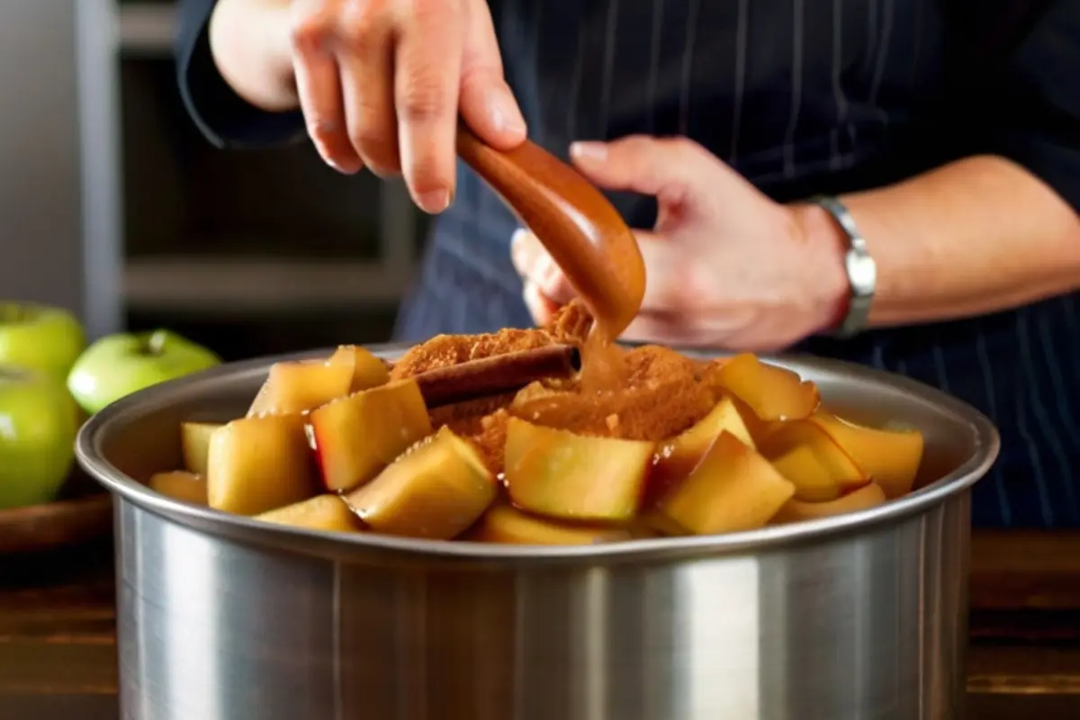 Diluting excessive cinnamon in applesauce.