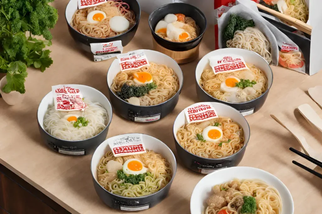 Assorted frozen ramen kits ready to be enjoyed.