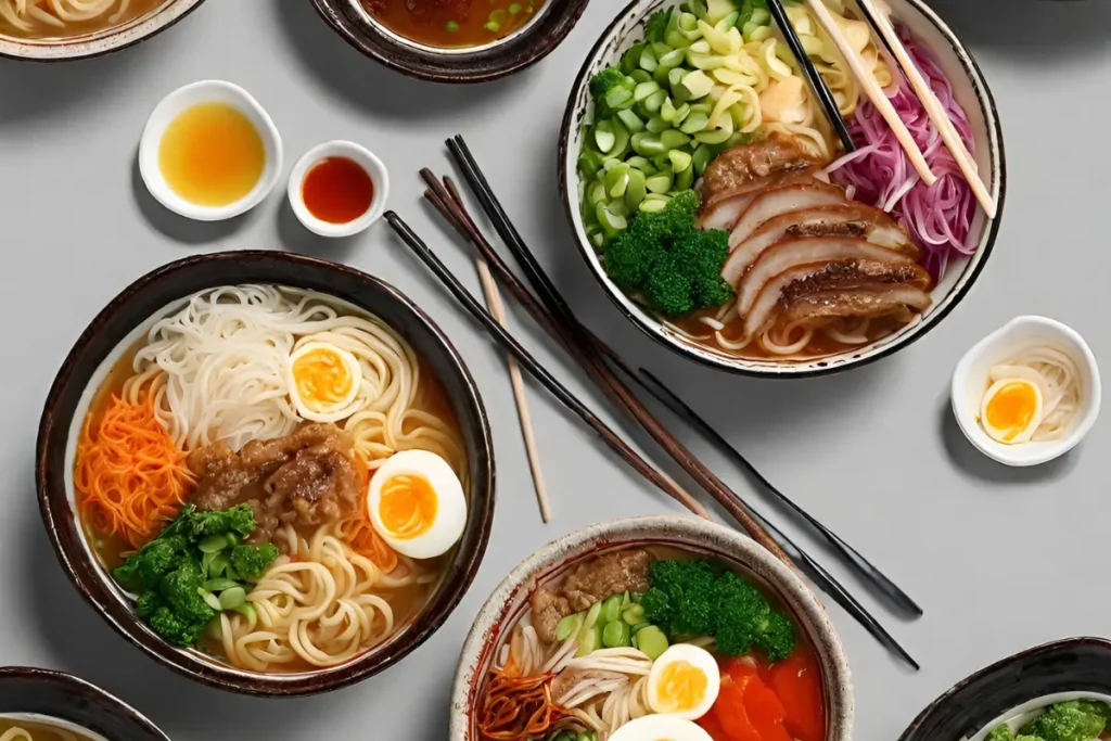 Homemade ramen ready to be frozen