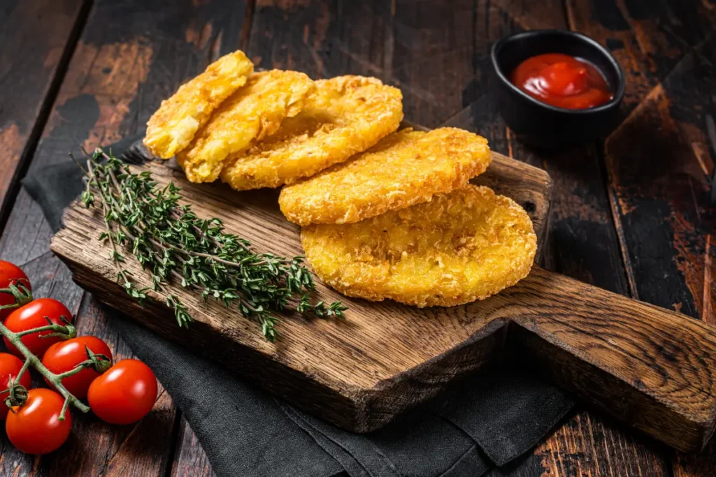 Delicious air-fried hash browns served for breakfast