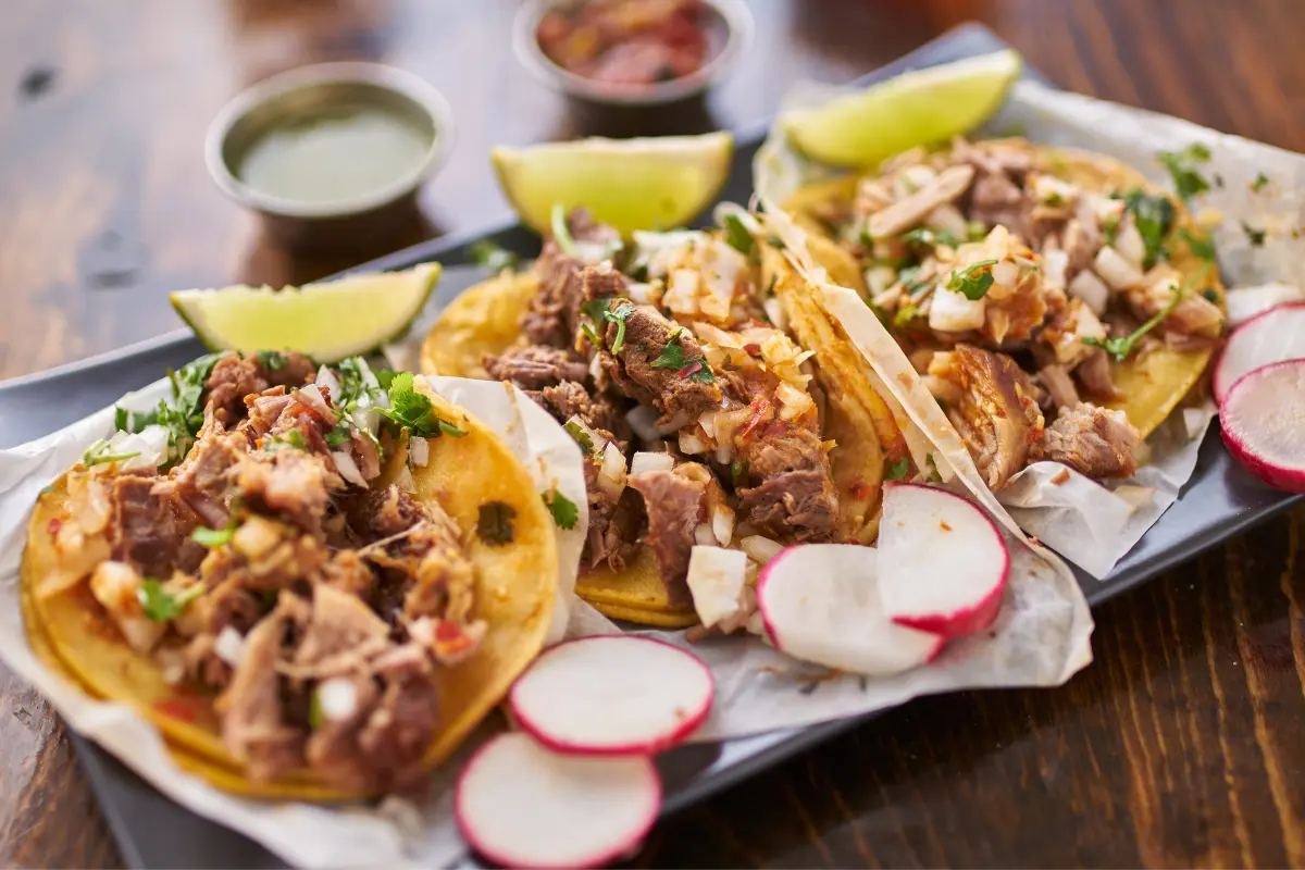 Authentic taco meat preparation on kitchen counter