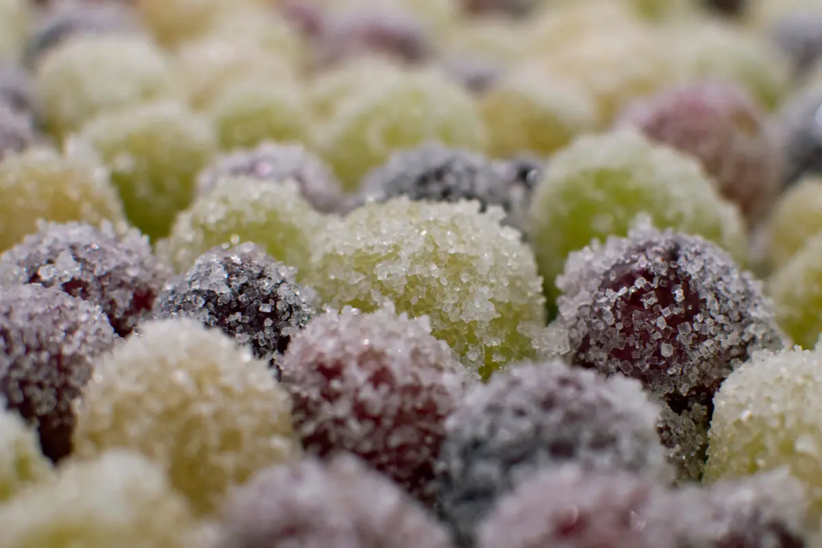 candy-coated grapes